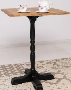 Casa Padrino Landhausstil Stehtisch Braun / Schwarz 80 x 80 x H. 110 cm - Massivholz Bartisch im Landhausstil - Landhausstil Massivholz Bar & Bistro Möbel