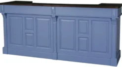 Casa Padrino Landhausstil Thekenschrank in Blau und Schwarz 240 x 65 x H. 107 cm