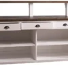 Casa Padrino Landhausstil Theke mit 3 Schubladen Weiß / Dunkelbraun 180 x 68 x H. 120 cm - Landhausstil Möbel