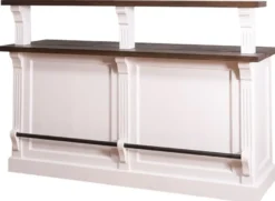 Casa Padrino Landhausstil Theke mit 3 Schubladen Weiß / Dunkelbraun 180 x 68 x H. 120 cm - Landhausstil Möbel