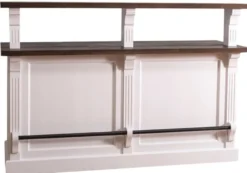 Casa Padrino Landhausstil Theke mit 3 Schubladen Weiß / Dunkelbraun 180 x 68 x H. 120 cm - Landhausstil Möbel