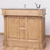 Casa Padrino Landhausstil Theke Naturfarben / Silber 120 x 65 x H. 107 cm - Massivholz Thekentisch mit verzinkter Tischplatte - Barmöbel im Landhausstil