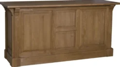 Casa Padrino Landhausstil Theke Braun 191 x 68 x H. 95 cm - Massivholz Thekentisch mit 2 Türen und 3 Schubladen