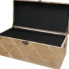 Casa Padrino Landhausstil Truhe Naturfarben 100 x 48 x H. 40 cm - Handgefertigte Holztruhe in Parkettoptik