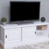 Casa Padrino Landhausstil TV Schrank Weiß 160 x 46 x H. 60 cm - Massivholz Sideboard - Landhausstil Wohnzimmer Möbel
