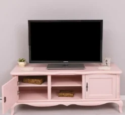 Casa Padrino Landhausstil TV Schrank Rosa 158 x 48 x H. 60 cm - Massivholz Sideboard - Landhausstil Wohnzimmer Möbel