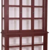 Casa Padrino Landhausstil Vitrinenschrank Antik Bordeauxrot / Weiß 151 x 47 x H. 220 cm - Wohnzimmerschrank mit 6 Schiebetüren