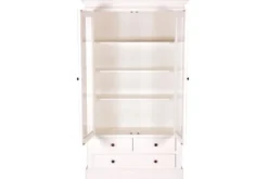 Casa Padrino Landhausstil Vitrinenschrank Antik Weiß 110 x 45 x H. 190 cm - Handgefertigte Shabby Chic Vitrine