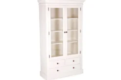 Casa Padrino Landhausstil Vitrinenschrank Antik Weiß 110 x 45 x H. 190 cm - Handgefertigte Shabby Chic Vitrine