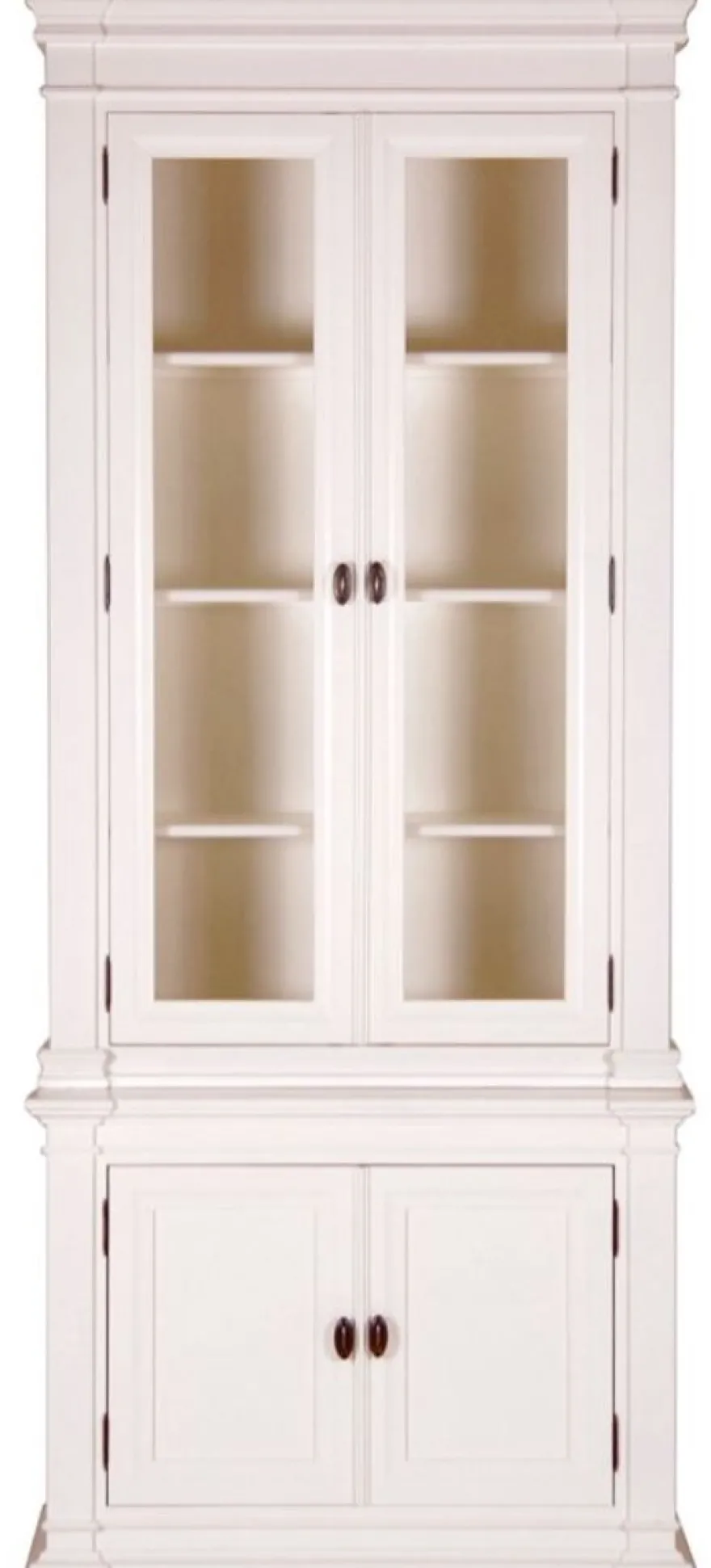 Casa Padrino Landhausstil Vitrinenschrank Antik Weiß 100 x 50 x H. 242 cm - Handgefertigte Shabby Chic Vitrine