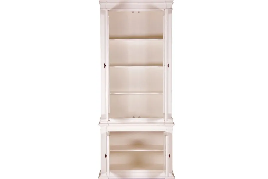 Casa Padrino Landhausstil Vitrinenschrank Antik Weiß 100 x 50 x H. 242 cm - Handgefertigte Shabby Chic Vitrine