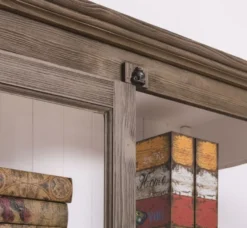 Casa Padrino Landhausstil Vitrine Braun / Weiß 109 x 40 x H. 210 cm - Massivholz Schrank mit 2 Glastüren - Vitrinenschrank - Landhausstil Möbel