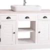 Casa Padrino Landhausstil Waschbeckenschrank Weiß / Hellgrau 120 x 51 x H. 75 cm - Waschtisch mit 2 Türen und 3 Schubladen