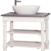 Casa Padrino Landhausstil Waschtisch Weiß / Grau 90 x 54 x H. 74 cm - Badezimmermöbel im Landhausstil