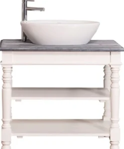 Casa Padrino Landhausstil Waschtisch Weiß / Grau 90 x 54 x H. 74 cm - Badezimmermöbel im Landhausstil
