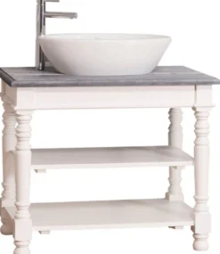 Casa Padrino Landhausstil Waschtisch Weiß / Grau 90 x 54 x H. 74 cm - Badezimmermöbel im Landhausstil