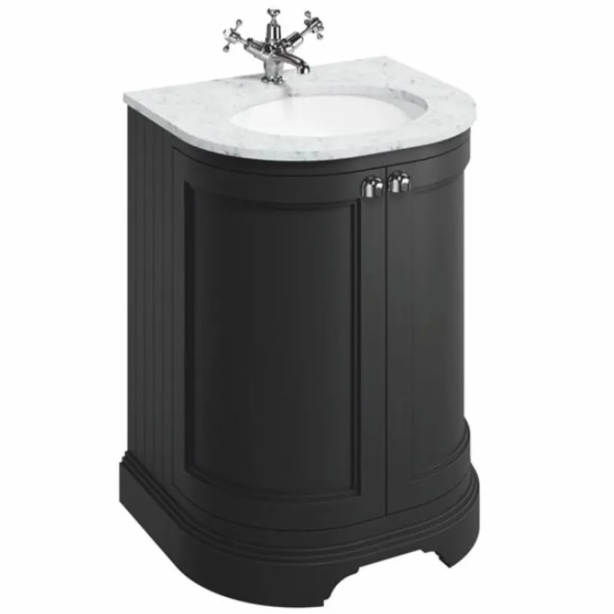 Casa Padrino Landhausstil Waschbeckenschrank Matt Schwarz H. 93 cm - Badezimmer Möbel