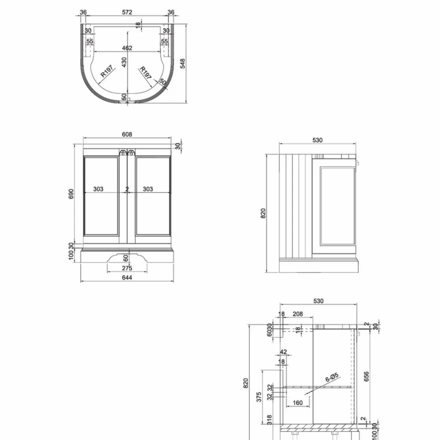 Casa Padrino Landhausstil Waschbeckenschrank Matt Schwarz H. 93 cm - Badezimmer Möbel