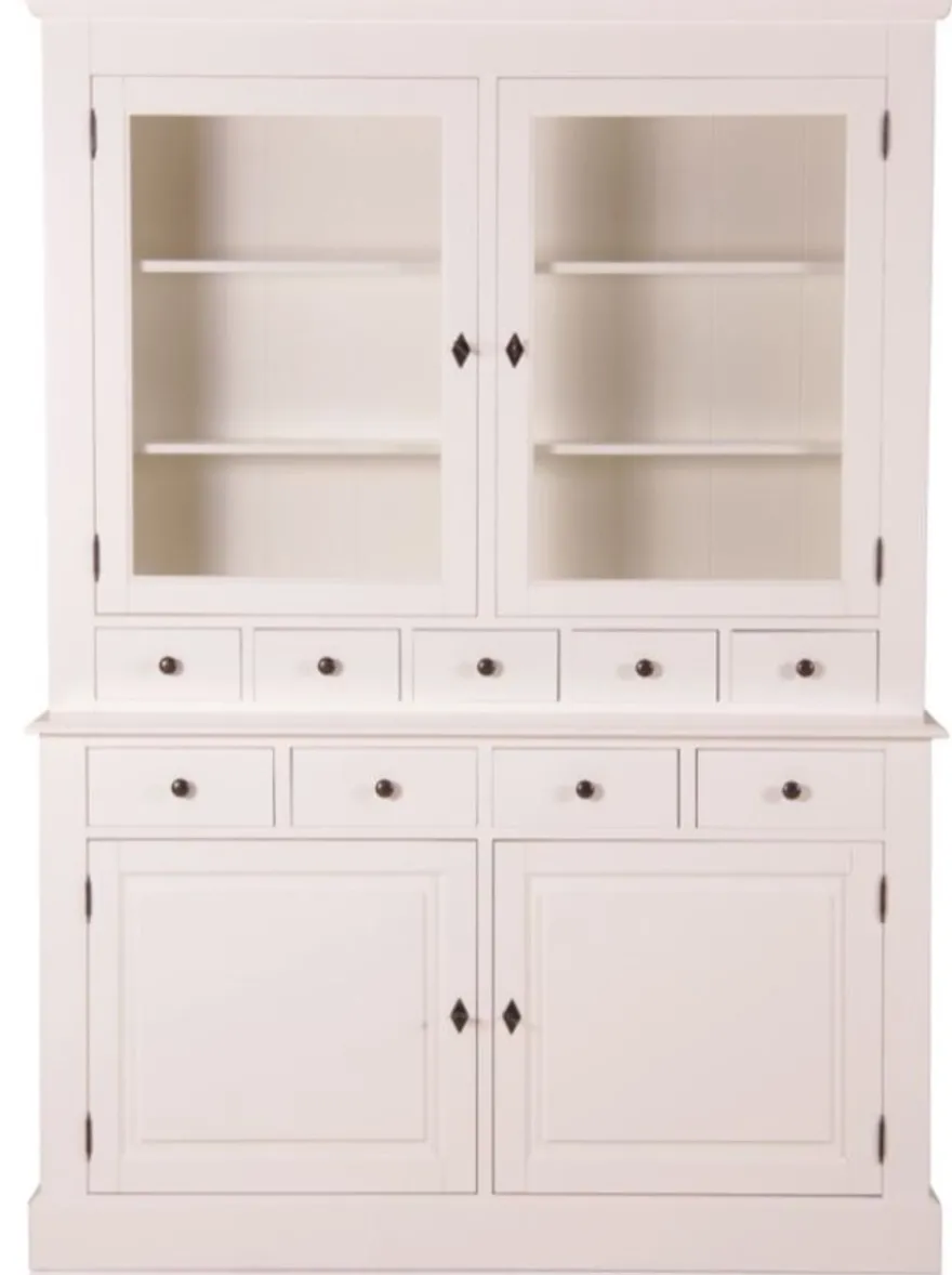 Casa Padrino Landhausstil Wandschrank Antik Weiß 155 x 46 x H. 280 cm - Landhausstil Möbel