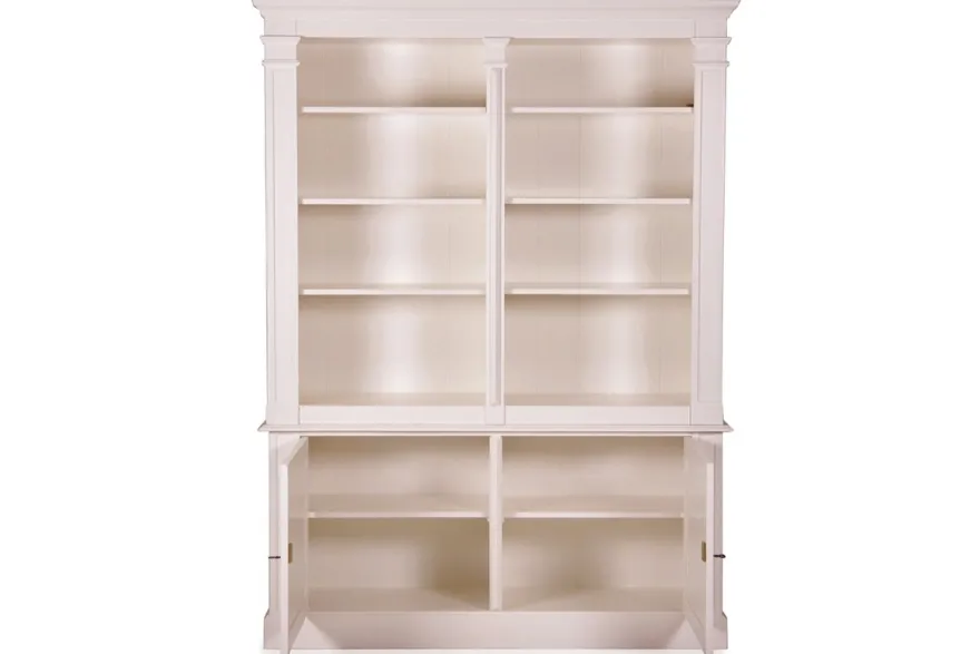 Casa Padrino Landhausstil Wandschrank Antik Weiß 160 x 48 x H. 215 cm - Landhausstil Möbel - Bücherregal