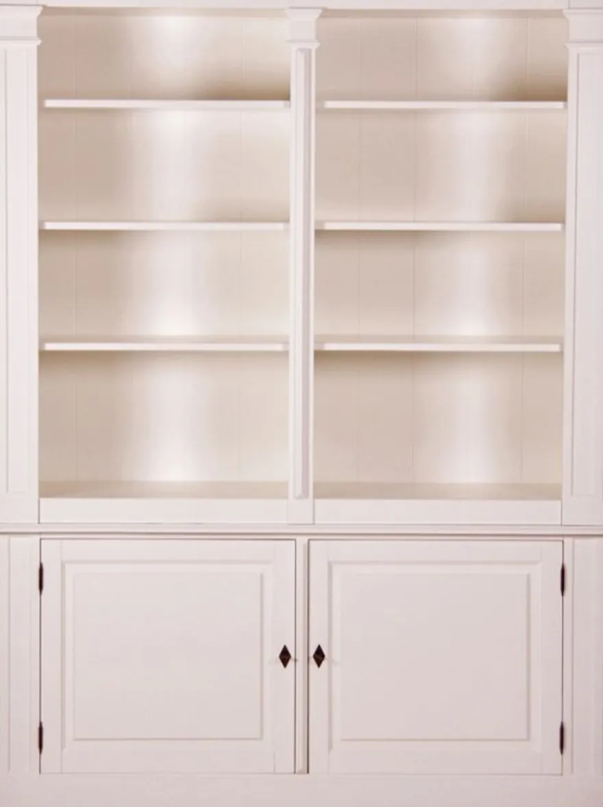 Casa Padrino Landhausstil Wandschrank Antik Weiß 160 x 48 x H. 215 cm - Landhausstil Möbel - Bücherregal