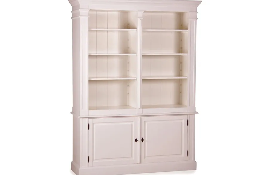 Casa Padrino Landhausstil Wandschrank Antik Weiß 160 x 48 x H. 215 cm - Landhausstil Möbel - Bücherregal
