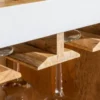 Casa Padrino Landhausstil Weinschrank Weiß / Naturfarben 72 x 40 x H. 196 cm - Handgefertigter Massivholz Barschrank - Barmöbel im Landhausstil