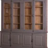 Casa Padrino Landhausstil Wohnzimmer Vitrinenschrank Lilagrau / Braun 223 x 50 x H. 228 cm - Wohnzimmerschrank mit 8 Türen