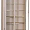 Casa Padrino Landhausstil Wohnzimmer Vitrinenschrank Grau 109 x 39 x H. 210 cm - Wohnzimmerschrank mit 2 Glastüren und 2 Schubladen