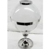 Casa Padrino Laterne im Vintage Kugel Design aus vernickeltem Messing und Glas, Silber, H 41 cm