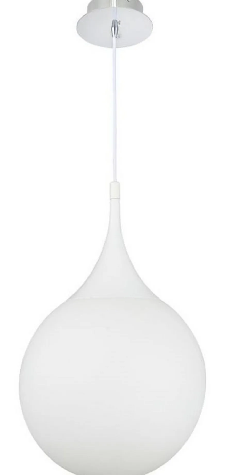 Casa Padrino LED Hängeleuchte Silber / Weiß Ø 30 x H. 150 cm - Pendelleuchte mit Mattglas Lampenschirm