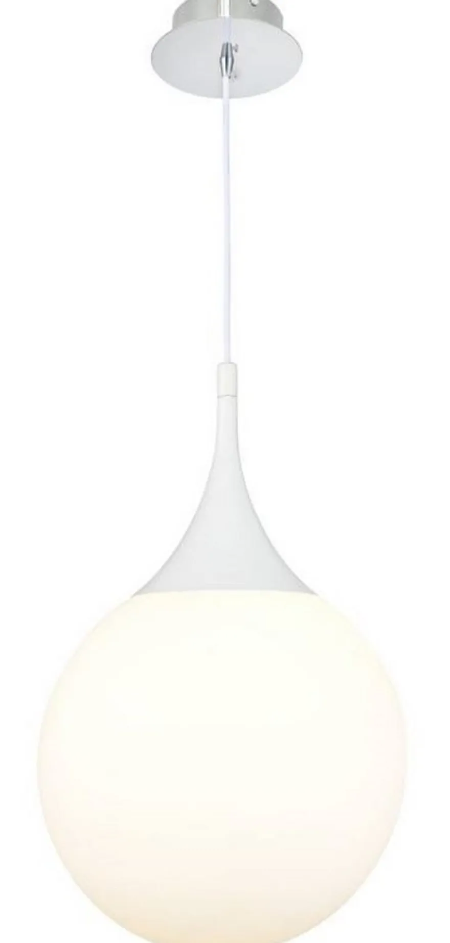 Casa Padrino LED Hängeleuchte Silber / Weiß Ø 30 x H. 150 cm - Pendelleuchte mit Mattglas Lampenschirm
