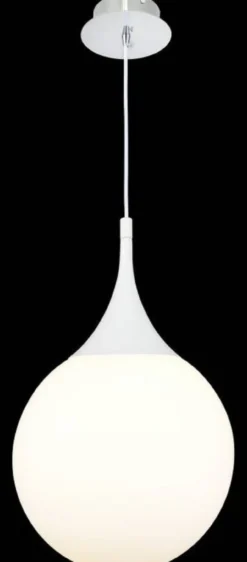 Casa Padrino LED Hängeleuchte Silber / Weiß Ø 30 x H. 150 cm - Pendelleuchte mit Mattglas Lampenschirm