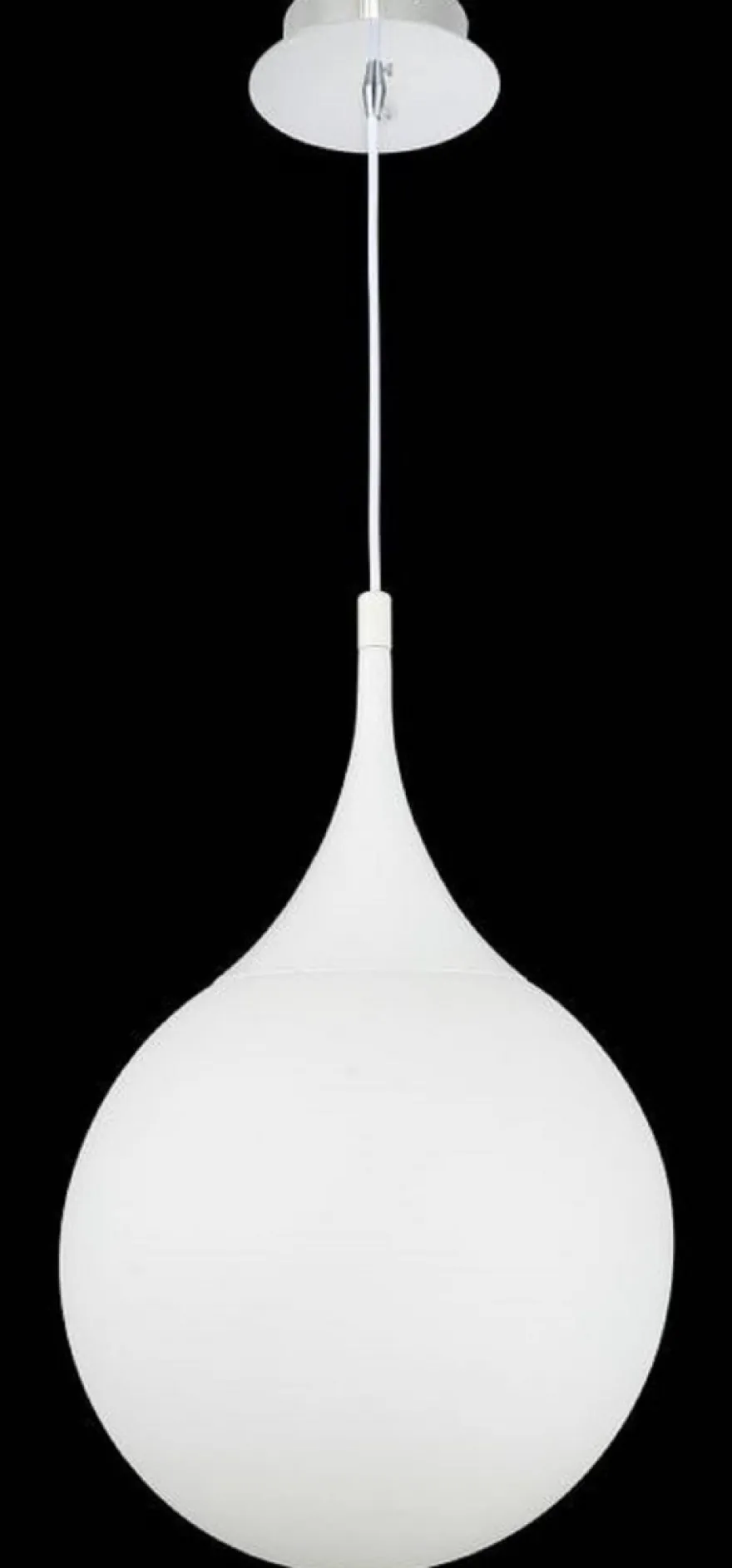Casa Padrino LED Hängeleuchte Silber / Weiß Ø 30 x H. 150 cm - Pendelleuchte mit Mattglas Lampenschirm
