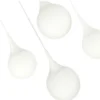 Casa Padrino LED Hängeleuchte Silber / Weiß Ø 52,5 x H. 150 cm - Hängelampe mit Mattglas Lampenschirmen