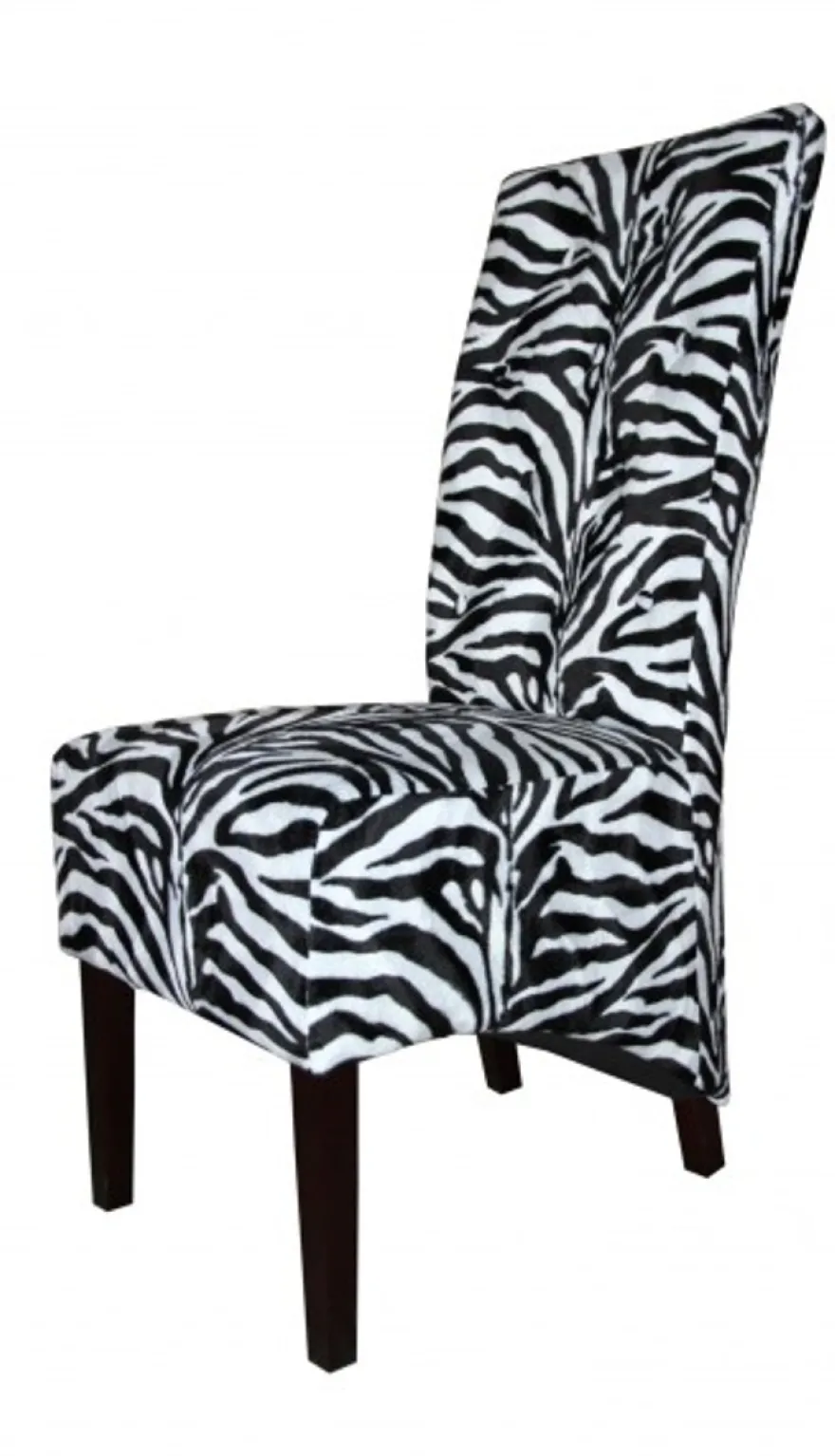 Casa Padrino Limited Edition Designer Chesterfield Esszimmer Stuhl Zebra - Club Möbel