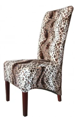 Casa Padrino Limited Edition Designer Chesterfield Esszimmer Stuhl Leopard - Club Möbel