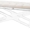 Casa Padrino Luxus Acryl Sitzbank mit Naturfarbenem Samtstoff 120 x 40 x H. 48,5 cm - Designermöbel