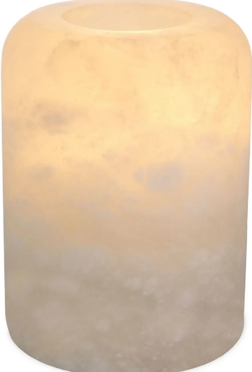 Casa Padrino Luxus Alabaster Teelichthalter Ø 12 x H. 16 cm - Deko Accessoires - Luxus Qualität