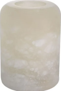 Casa Padrino Luxus Alabaster Teelichthalter Ø 12 x H. 16 cm - Deko Accessoires - Luxus Qualität