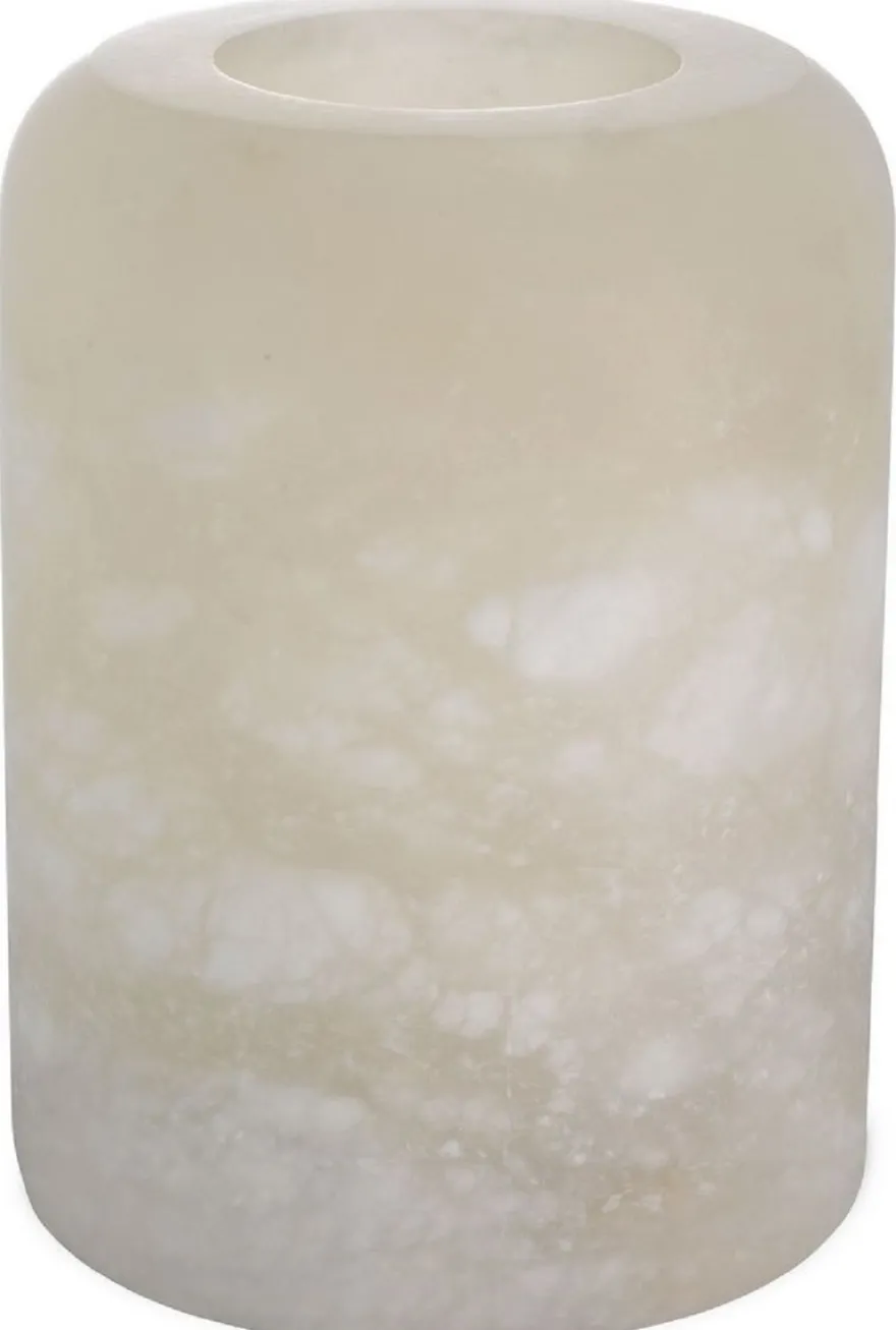 Casa Padrino Luxus Alabaster Teelichthalter Ø 12 x H. 16 cm - Deko Accessoires - Luxus Qualität