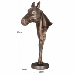 Casa Padrino Luxus Aluminium Deko Figur Pferd Antik Messing H. 63,5 cm - Wohnzimmer Deko