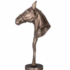 Casa Padrino Luxus Aluminium Deko Figur Pferd Antik Messing H. 63,5 cm - Wohnzimmer Deko