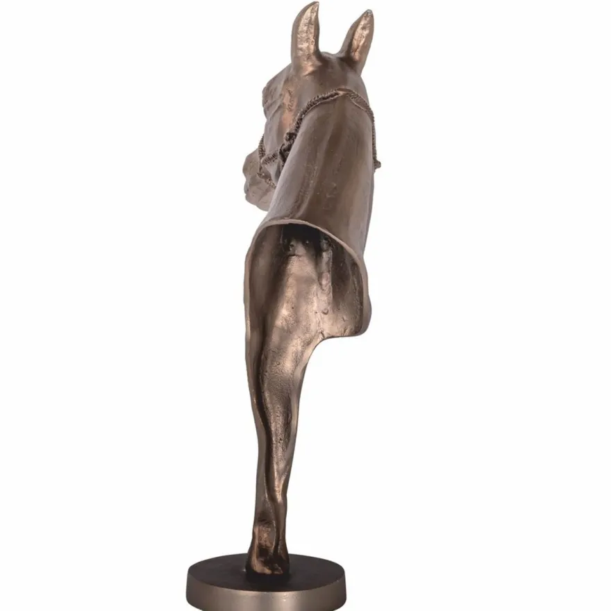 Casa Padrino Luxus Aluminium Deko Figur Pferd Antik Messing H. 63,5 cm - Wohnzimmer Deko