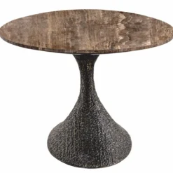 Casa Padrino Luxus Aluminium Esstisch mit Travertin Tischplatte Braun 235 cm