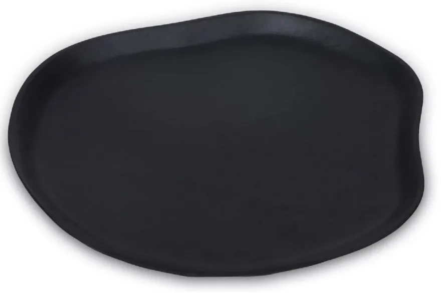 Casa Padrino Luxus Aluminium Tablett Matt Schwarz 40 cm - Deko Accessoires