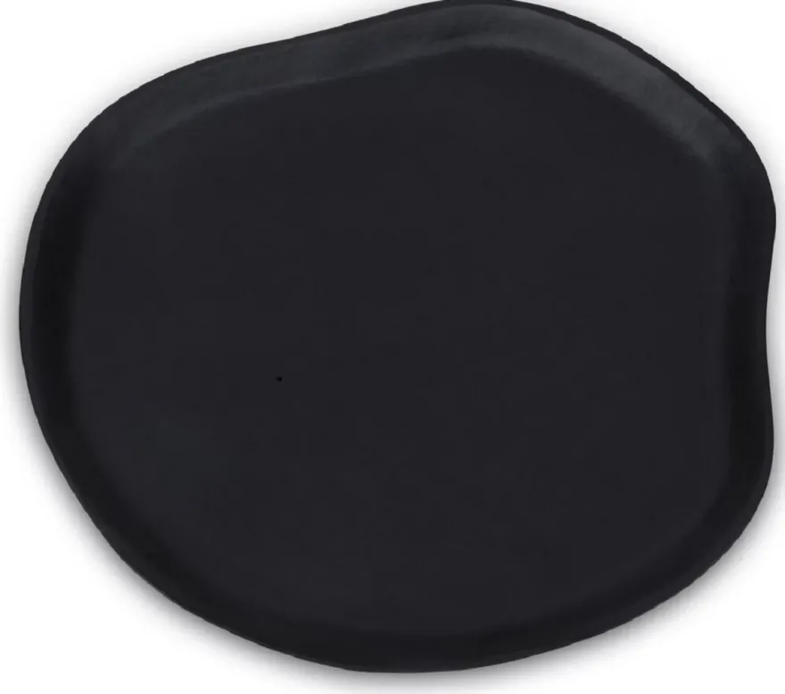 Casa Padrino Luxus Aluminium Tablett Matt Schwarz 40 cm - Deko Accessoires