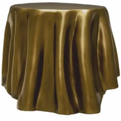 Casa Padrino Luxus Aluminium Beistelltisch Vintage Messing 65 x 57 x H. 45,5 cm - Luxus Möbel
