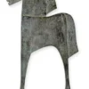 Casa Padrino Luxus Aluminium Deko Skulptur Pferd Antik Mintgrün / Schwarz 40,1 x 11 x H. 57,5 cm - Abstrakte Aluminium Deko Figur - Wohnzimmer Deko - Schreibtisch Deko