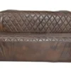Casa Padrino Luxus Aluminium 3-Sitz Sofa Dunkelbraun - Art Deco Vintage Flieger Möbel